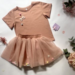 Set „Shine“ s krátkým rukávem – tričko a vzdušná sukýnka